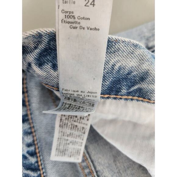 MOUSSY VINTAGE Cropped Distressed Tapered Skinny Jeans Sz 24 Inseam 23'' #1F414 - Picture 8 of 10